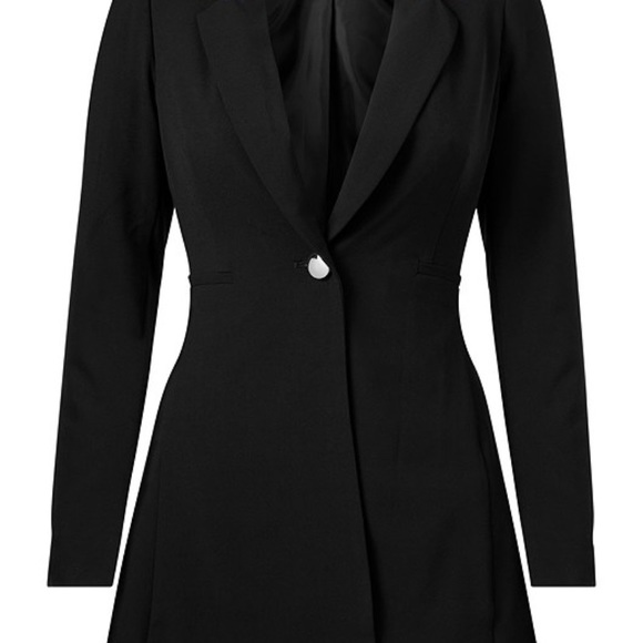 LONG RUFFLE BACK BLAZER Color WINE.. - Picture 4 of 4